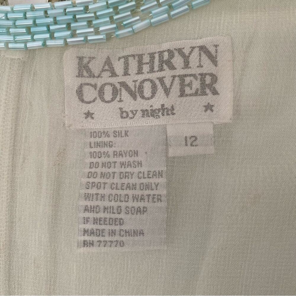 Vintage Kathryn Conover Beaded Sequin Mint Green Dress size 12 - Picture 5 of 10